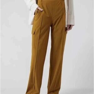 Athleta Women's Size 4 Vienna Cargo Pants Brass Yellow Full Length Travel